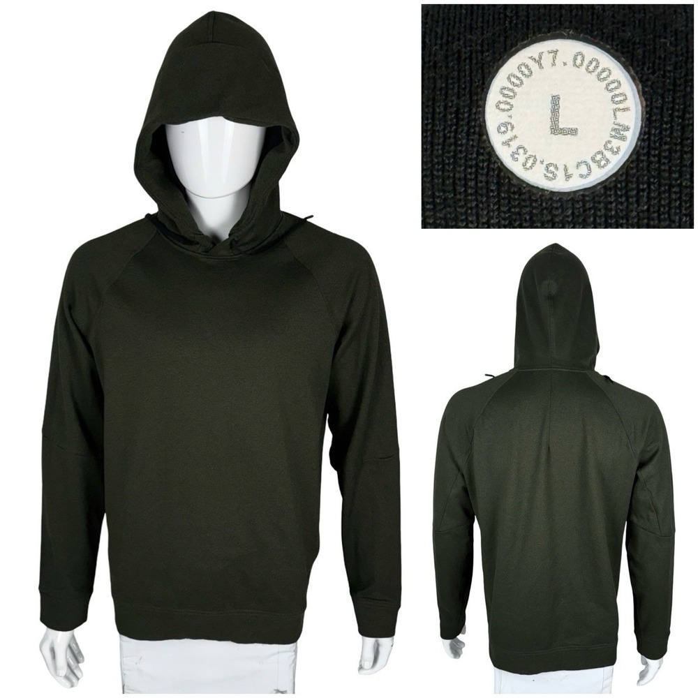 Lululemon City Sweat Pullover Hoodie Mens Large Green Athletic Thermo Gym EUC